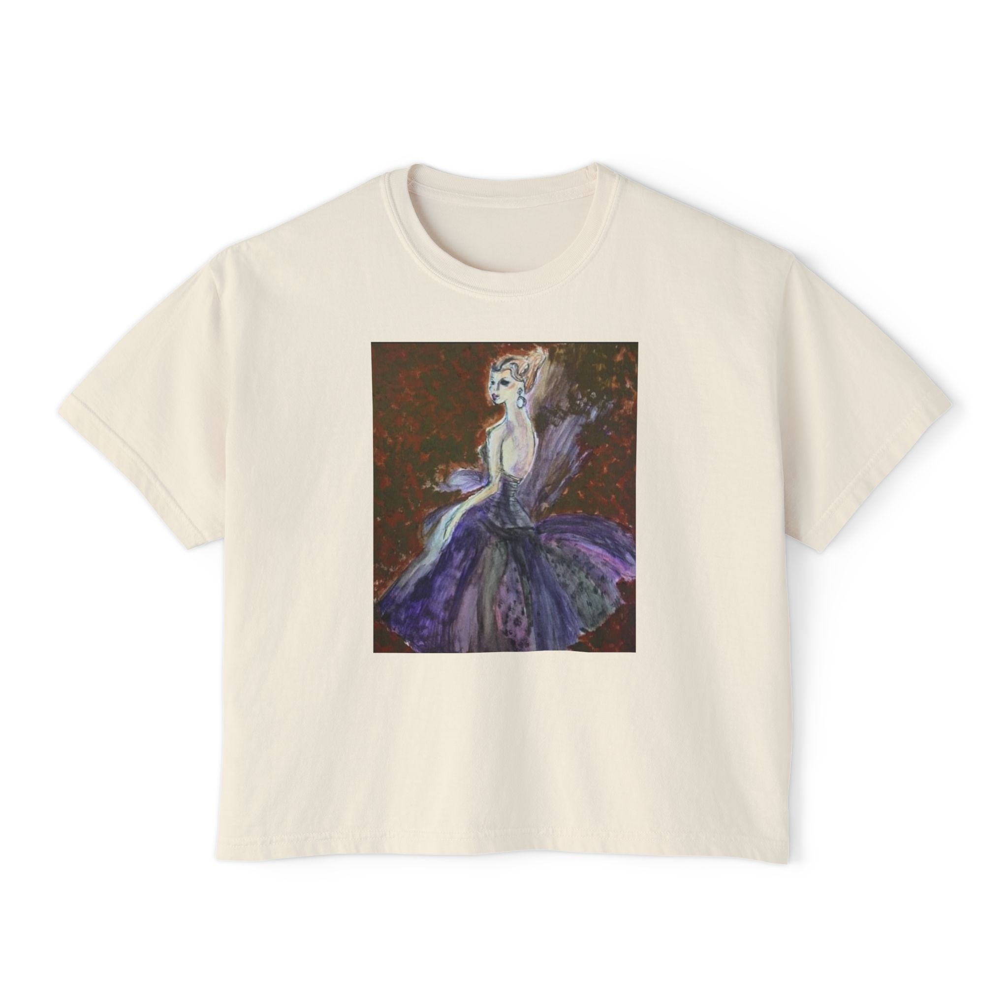 Boxy Tee — Purple Ball Gown Art Print