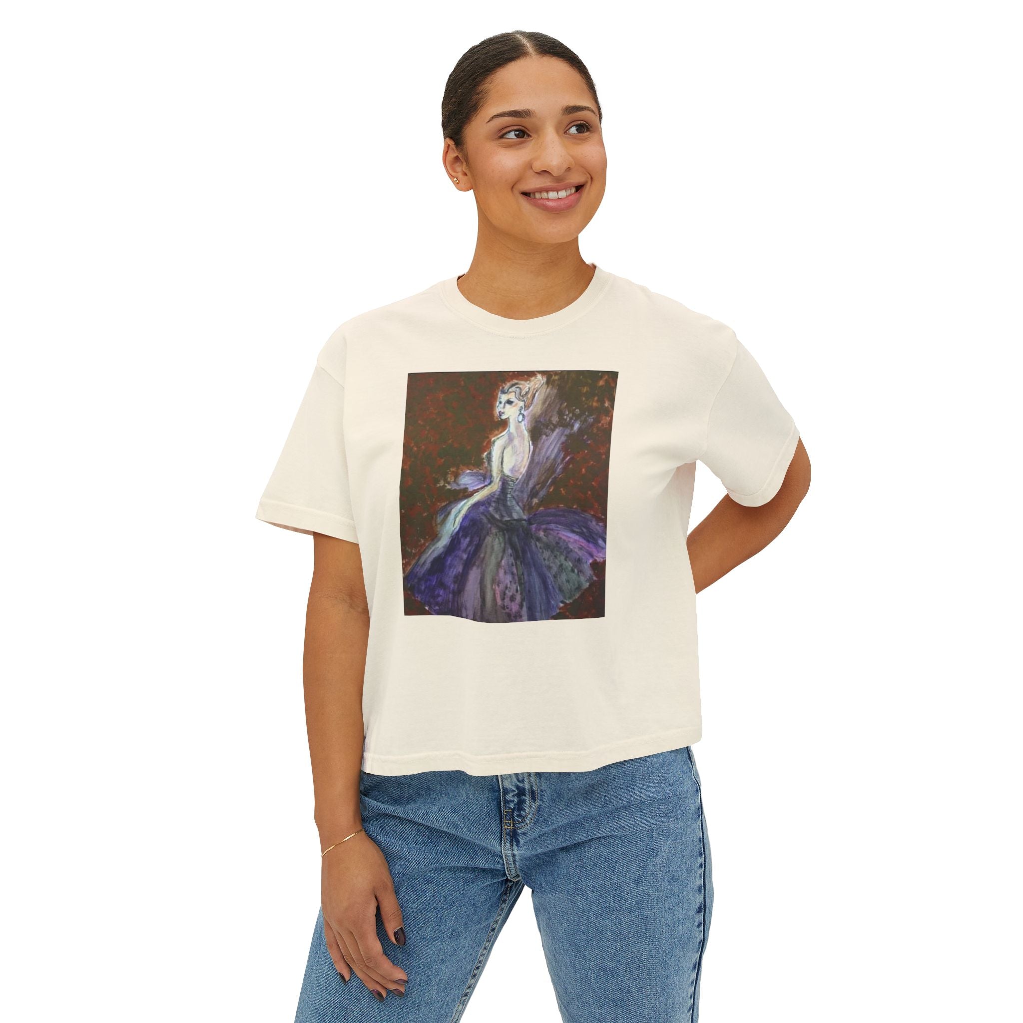 Boxy Tee — Purple Ball Gown Art Print